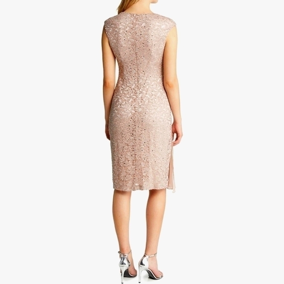 Connected Sequin and Lace Cocktail Dress. Plus Size - Picture 2 of 12